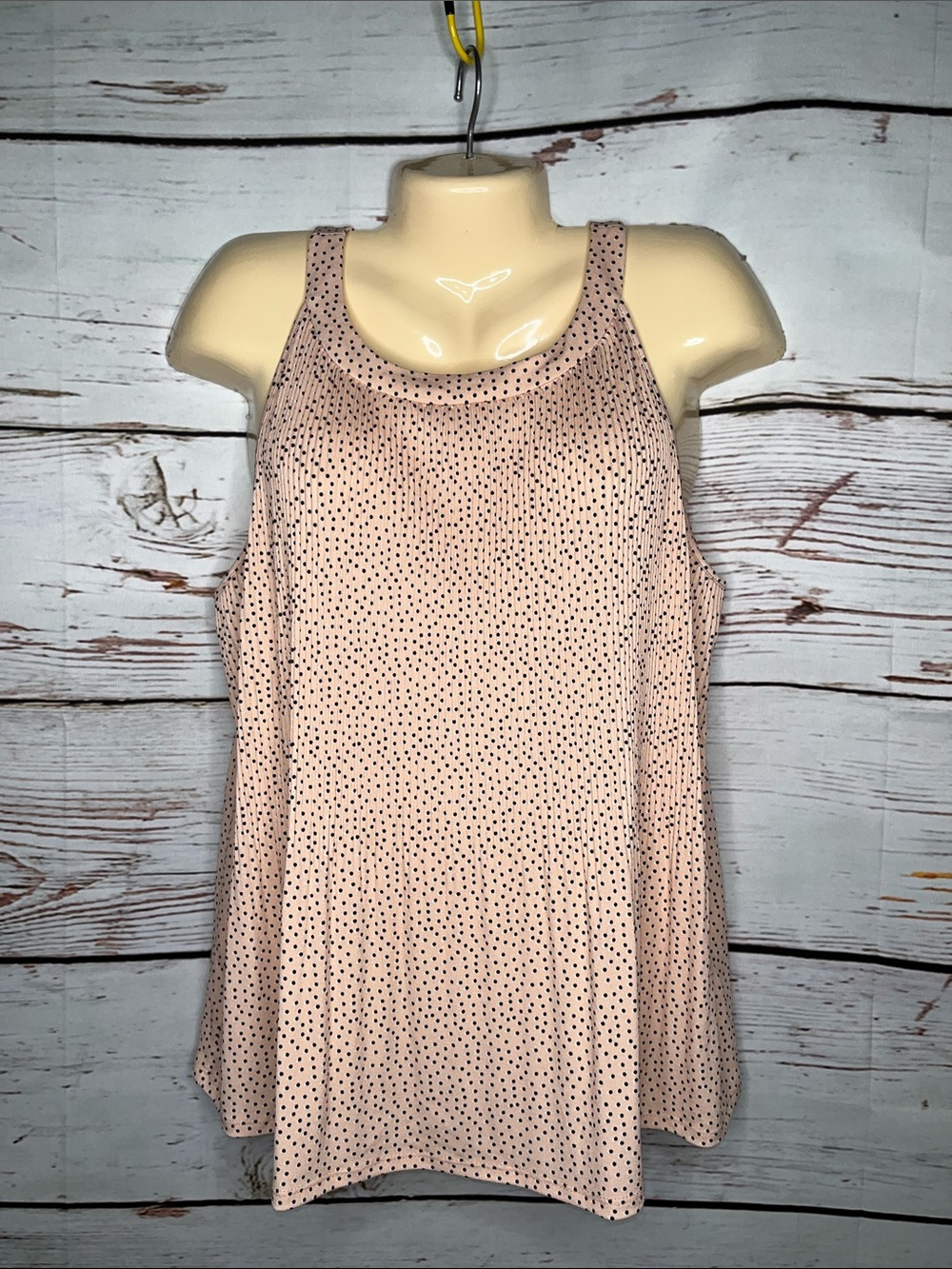 Adrianna Papell NWT Size XL Pink - Polka Dot Pleated Halter Tank Top Blouse